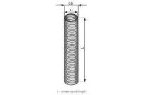 Гофра выхлопной трубы d121 5мм 1м (оцинковка) Dinex 94120