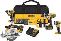 Набор инструментов DEWALT 20V MAX Cordless Drill Combo Kit, 5-Tool (DCK592L2) Электродрель, шуруповерт, электропила, электролобзик, фонарь