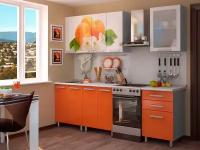Глянцевый кухонный гарнитур Персик 180 см Оранжевый