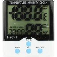 Термометр-гигрометр цифровой HTC-7 комнатный часы будильник
