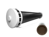 Приточный клапан КИВ-125 icepetri 700мм с ППУ и алюминиевой решеткой (cепия коричневый RAL8014)