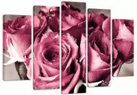 Модульная картина Букет роз (Материал: Натуральный холст, Размер: 160х90 см.)