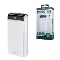 Внешний аккумулятор (Power Bank) Remax RPP-206 для 20000mAh (3A, QC, PD, LCD) (белый)
