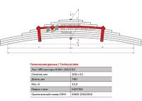 Лист №6 Рессора задняя для грузовиков производства ПАО КамАЗ 6460, 6520, 6522 9 листов