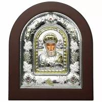 Икона Николай Чудотворец в серебряном окладе, арт ДВ-491