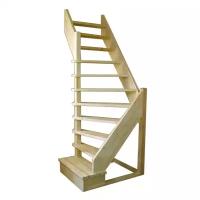 Деревянная межэтажная лестница ЛЕС-92 у (поворот 90 градусов)