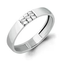 Обручальное кольцо из белого золота 3 мм Aquamarine с бриллиантом 962756, Белое золото 585°, размер 21