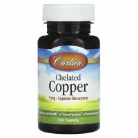 Carlson, Chelated Copper, 5 mg, 100 Tablets