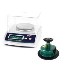 Комплект для измерения поверхностной плотности ткани в гр/м2. Электронные весы (точность 0.01 гр, до 100 гр) и круговой резак WANTE