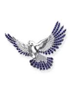 Брошь серебро UNISEX Pigeon с синими и белыми фианитами 2700045-00285
