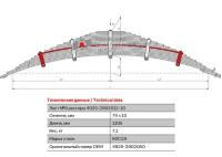 Лист №8 Рессора передняя для грузовиков производства ПАО КамАЗ 65115, 53229, 6540 18 листов