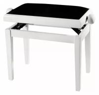 GEWA Piano Bench Deluxe White Highgloss банкетка белая глянцевая прямые ножки верх черный