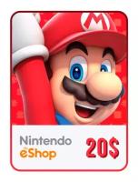 Пополнение счета Nintendo eShop на 20 USD / Gift Card (США)