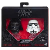 Набор фигурок Hasbro Star Wars Black Series Titanium Series Helmet 2 Pack Style: Darth Vader and Stormtrooper (Хасбро Звездные войны Черная серия Шлем серии Титан 2 шт: Дарт Вейдер и Штурмовик)