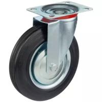 Колесо поворотное стелла-техник 4001-200 диаметр 200мм, грузоподъемность 185кг, резина, металл