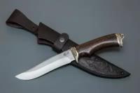 Нож из кованой стали Х12МФ «Князь», рукоять литье мельхиор, венге - Кузница Сёмина