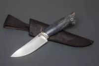 Нож из стали D2 «Кайман», рукоять литье мельхиор, стабилизированная карельская береза - Кузница Сёмина