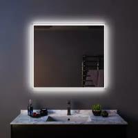Настенное квадратное зеркало с подсветкой и подогревом размером 700х700 мм