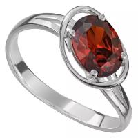 Серебряное кольцо с красным камнем (нанокристалл) - размер 20,5 / покрытие Чистое Серебро