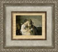 Семейное счастье. Поцелуй. Эмиль-Фредерик Салмон (1840-1913) Антикварная картина. Эксклюзивный подарок
