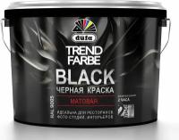 Краска интерьерная dufa TREND FARBE BLACK матовая черная 10л