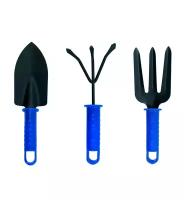 Набор садовых инструментов, 3 предмета: совок, вилка, рыхлитель / Набор посадочного инструмента