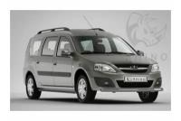 Пороги труба из стали с серым полимерным покрытием d63 (вариант 1) Largus Lada 2012-2020