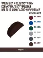 Заглушка к полукруглому коньку малому торцевая RAL 8017 Шоколадно-коричневый