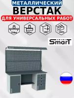 Слесарный верстак SMART 1760.1.S2.4.d2 универсальный в гараж,1864х1766х605