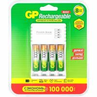 Зарядное устройство + аккумуляторы GP USB + 4 аккум. АA A(HR03) 1000mAh (GP 100AAAHC/CPB-2CR4)