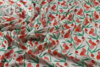 Ткань сатин с тюльпанами (полиэстер)