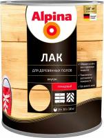 Лак алкидно-полиуретановый для деревянных полов Alpina прозрачный глянцевый 10 л