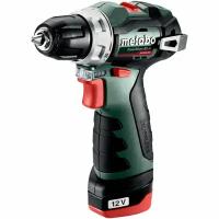 Аккумуляторная дрель-шуруповерт Metabo PowerMaxx BS BL 12В Li-Ion 2.0Ач х 2, кейс 601721500