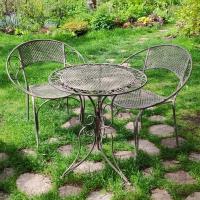 Edelman Комплект садовой мебели Триббиани: 1 стол + 2 кресла, серый 1023734