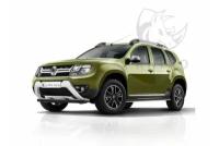 Пороги труба из стали с черным полимерным покрытием d63 (вариант 2) Duster Renault 2015-2020