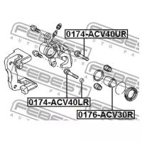 Втулка направляющая суппорта тормозного заднего, 0174ACV40LR FEBEST 0174-ACV40LR