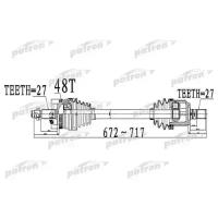 Полуось передний мост слева 27X672X62X27 ABS:48T HYUNDAI SONATA / I45 [GF] 2,0 2,4 09 - KIA OPTIMA [TF] 10 - Patron PDS0507