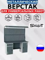 Слесарный верстак SMART 1760.1-1.S2.1.d2 универсальный в гараж,1864х1766х605