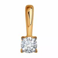 Золотая подвеска Diamant online 267653 с бриллиантом, Золото 585°