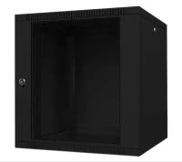 Телекоммуникационный серверный шкаф 19 дюймов настенный 9u 600х350 черный дверь стекло, Alvm-b9.350b