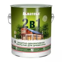 Защитно-декоративное покрытие для дерева Акватекс 2 в 1, полуматовое, 2,7 л, калужница