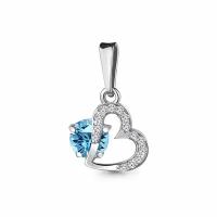 Серебряная подвеска Aquamarine А2528805А с топазом и фианитом, Серебро 925°