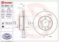 BREMBO 09B63310 диск тормозной передн, NISSAN NV400 11-\ OPEL: MOVANO B 10-, MOVANO B 10-, MOVANO B 10- \ RENAULT: MASTER III 10-, MASTER III 11-, MASTER III 10-