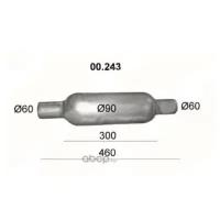 пламегаситель круг 90ммх460мм D-трубы 60мм, 00243 POLMOstrow 00.243