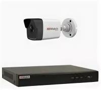 4MP Комплект IP видеонаблюдения Hiwatch на 1 камеру для любого помещения с PoE питанием регистратора (DS-I400(C) 2,8mm + DS-N304P(C))