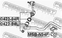 Втулка переднего стабилизатора, MSBN94F FEBEST MSB-N94F