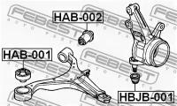 С/блок переднего рычага передний, HAB001 FEBEST HAB-001