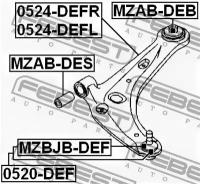 Рычаг передний левый 0524DEFL, 0524DEFL FEBEST 0524-DEFL