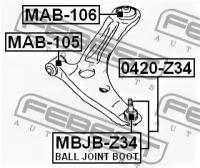 Опора шаровая передней подвески, 0420Z34 FEBEST 0420-Z34