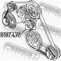 Ролик натяжной MAZDA MPV LW 99-06, 0587LW FEBEST 0587-LW